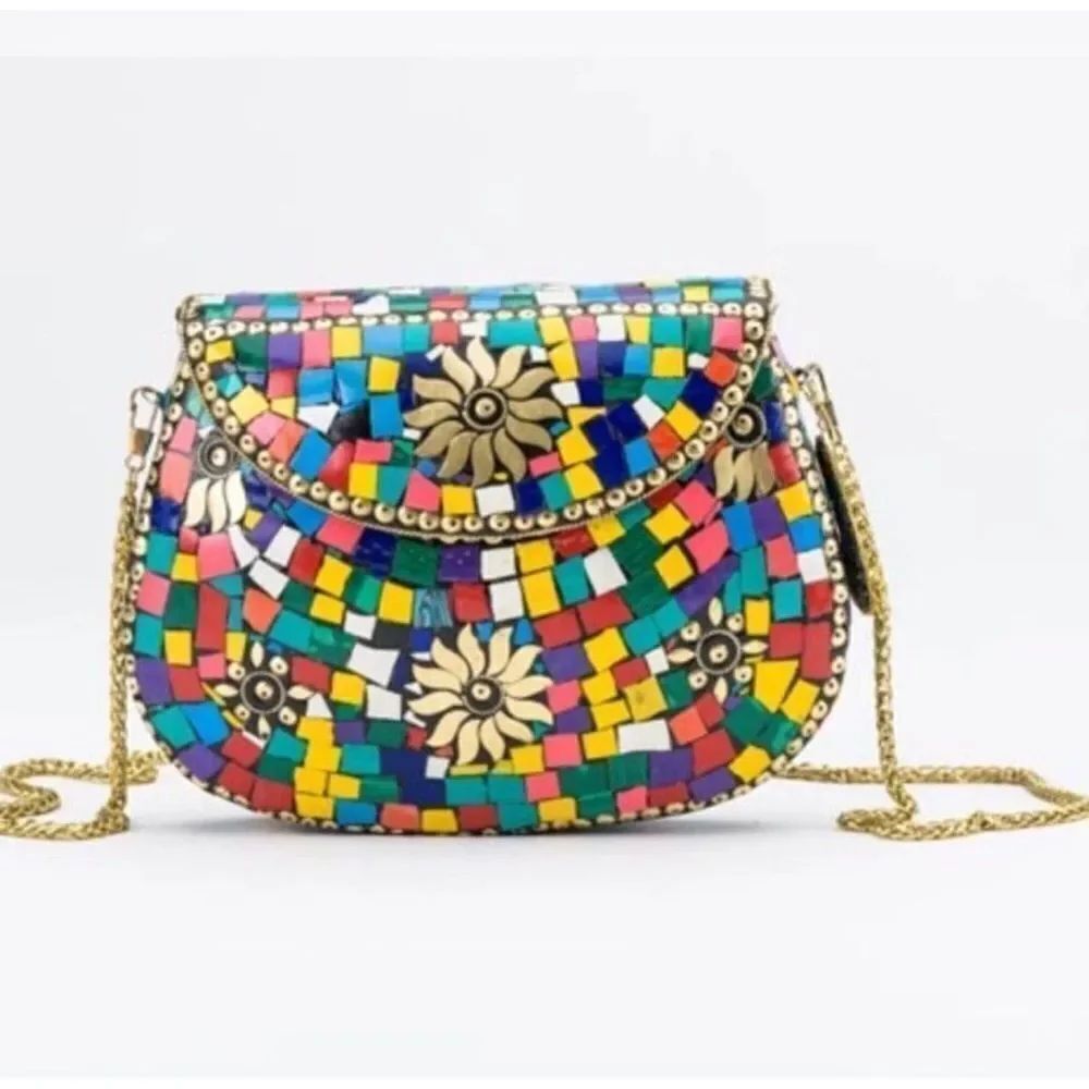 Ramla Multicolored Clutch/Bag(New Without Tag)